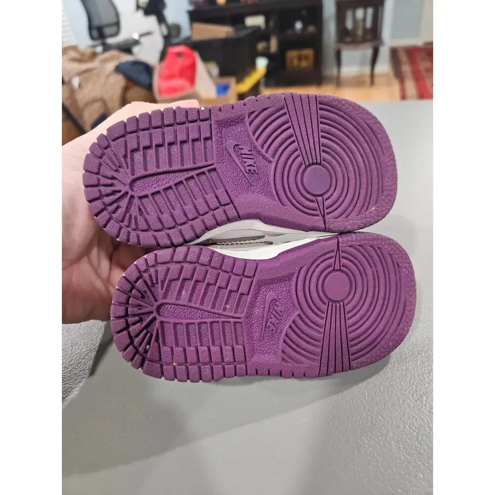 Nike Dunk Low TD Pink White Purple Toddler 5C Velcro Strap